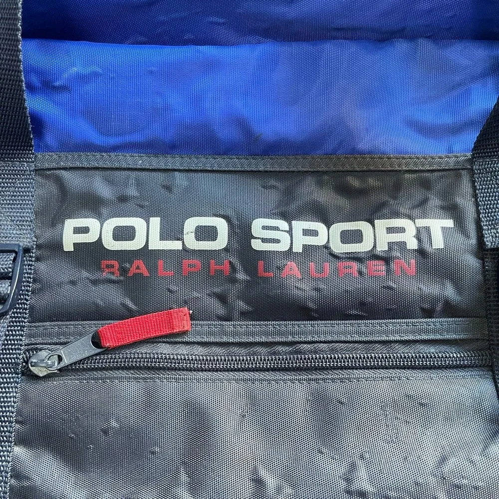 Polo Sport Ralph Lauren Blue Duffle Bag Y2K Gym Travel  90s USA RL